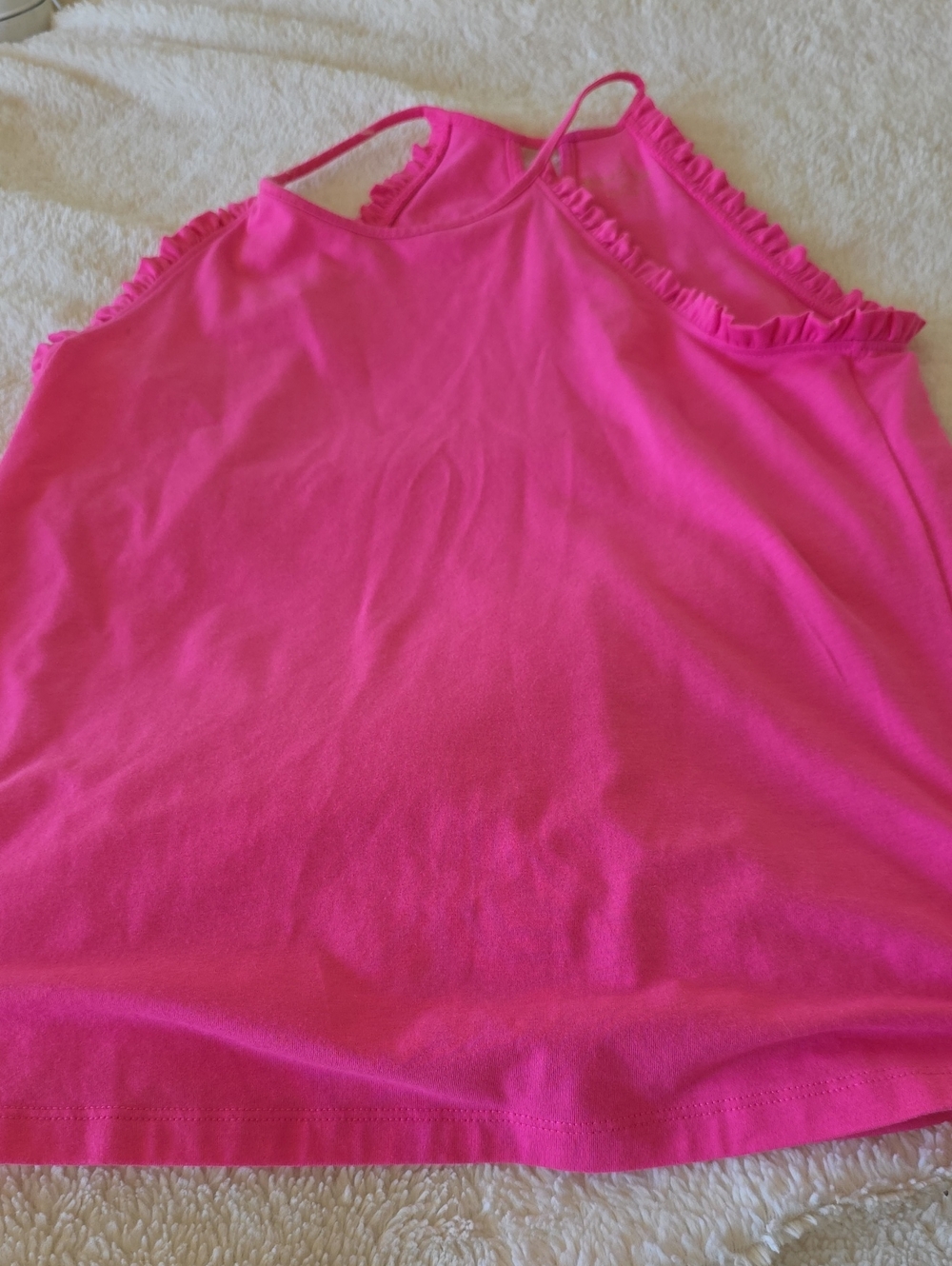 Lilly Pulitzer Bright Pink Ruffle-Trim Tank